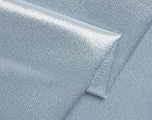 Textured Satin Linen Fabric Dresses Linings Custom Colored 150CM Silver Satin Fabric