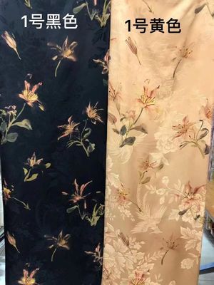 Autumn Viscose Jacquard Plants Flowers Printed  Jacquard Cloth Material  140 - 142CM