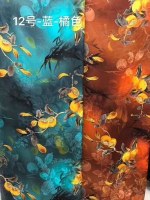 Autumn Viscose Jacquard Plants Flowers Printed  Jacquard Cloth Material  140 - 142CM
