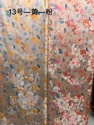 Autumn Viscose Jacquard Plants Flowers Printed  Jacquard Cloth Material  140 - 142CM