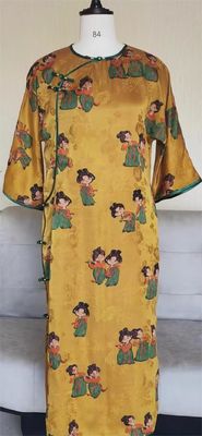 Custom Viscose Jacquard Chinese Elemental Patterns Lightweight Printed Jacquard Fabric