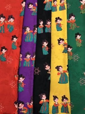 Custom Viscose Jacquard Chinese Elemental Patterns Lightweight Printed Jacquard Fabric