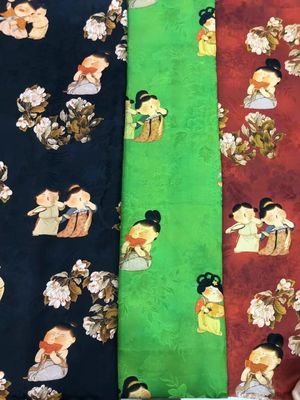 Custom Viscose Jacquard Chinese Elemental Patterns Lightweight Printed Jacquard Fabric
