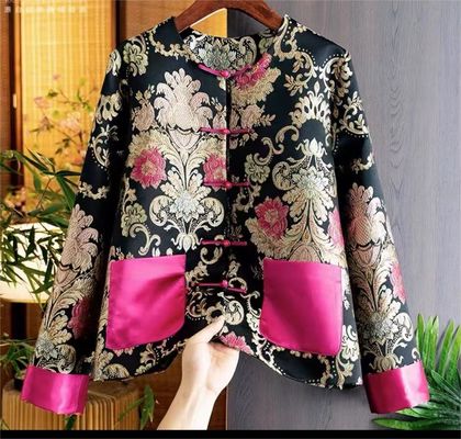 100% Polyester Moire Jacquard Cloth Material 148CM -150CM Damask Jacquard Fabric