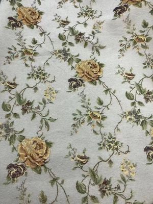 Soft  100 Polyester Fabric Winter Roses Chenille Jacquard 148CM Fabric