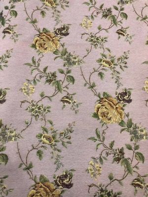 Soft  100 Polyester Fabric Winter Roses Chenille Jacquard 148CM Fabric