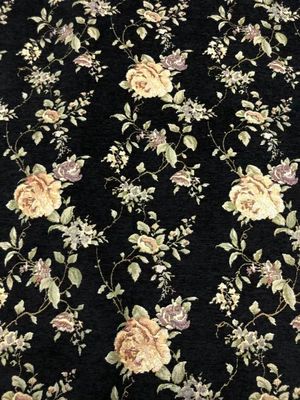 Soft  100 Polyester Fabric Winter Roses Chenille Jacquard 148CM Fabric