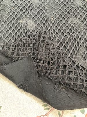 130CM Contemporary Textile Art 100 Polyester Microfiber Fabric With Pleating Embroidery