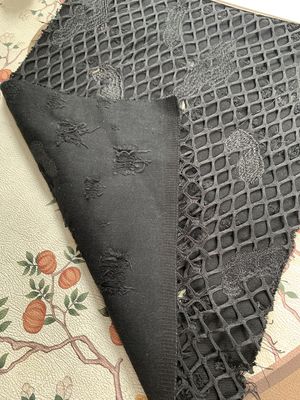 130CM Contemporary Textile Art 100 Polyester Microfiber Fabric With Pleating Embroidery